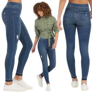Spanx Distressed Ankle Skinny Pull On Jeans | Size S Petite Capsule Stretch